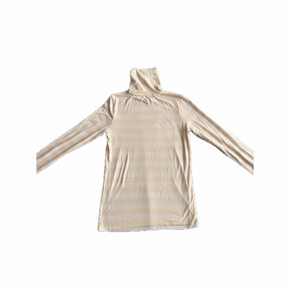 NWT New Downeast PeachStripe Long Sleeve Turtleneck Tee Top Women's Size Medium